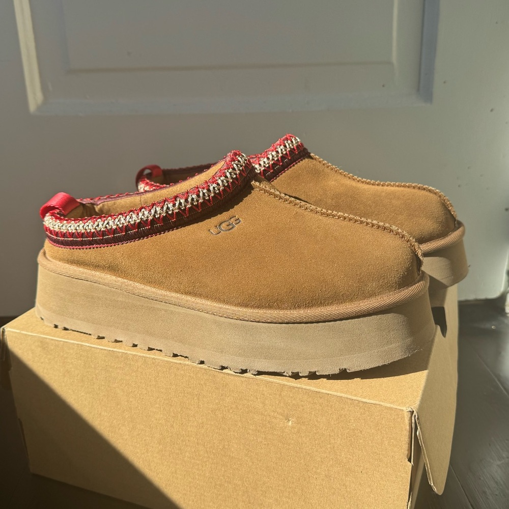 UGG Tan and Red Women's Slippers